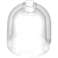 Brick Round 2 × 2 × 1 2/3 Dome Top, Blocked Open Stud Trans-Clear