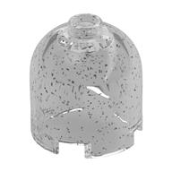 Brick Round 2 × 2 × 1 2/3 Dome Top, Hollow Stud Glitter Trans-Clear