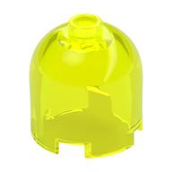 Brick Round 2 × 2 × 1 2/3 Dome Top, Hollow Stud Trans-Neon Green