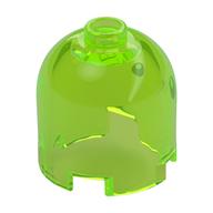 Brick Round 2 × 2 × 1 2/3 Dome Top, Hollow Stud with Black Eyes print Transparent-Hellgrün