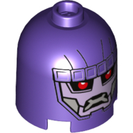 Brick Round 2 × 2 × 1 2/3 Dome Top, Hollow Stud with Sentinel Face Print Dunkellila