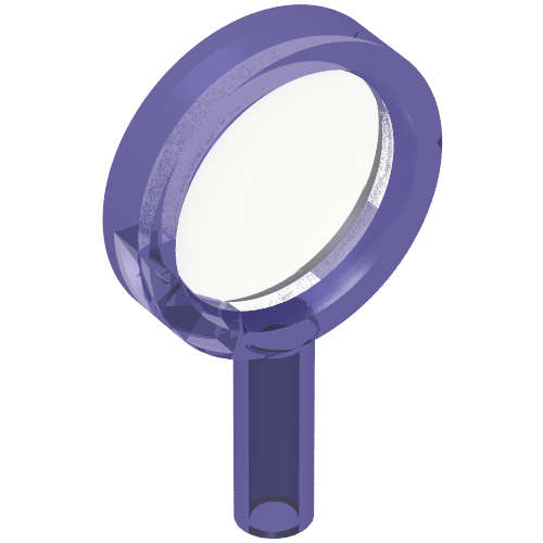 Equipment Magnifying Glass with Thin Frame, Hollow Handle, Trans-Clear Lens Pattern Trans-Purple