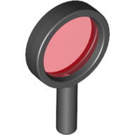 Equipment Magnifying Glass with Thin Frame and Hollow Handle with Trans-Red Lens Pattern Black