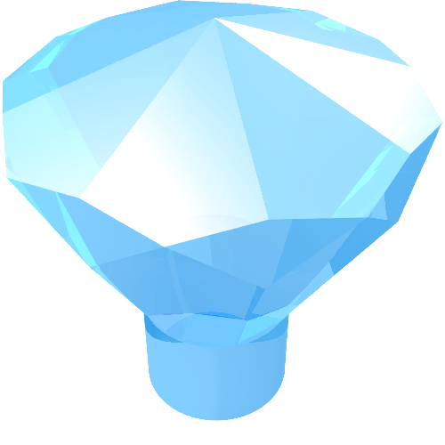 Rock 1 × 1 Jewel / Gem 24 Facet Trans-Medium Blue