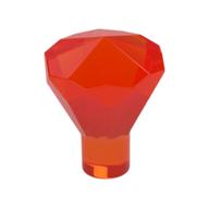 Rock 1 × 1 Jewel / Gem 24 Facet Trans-Neon Orange