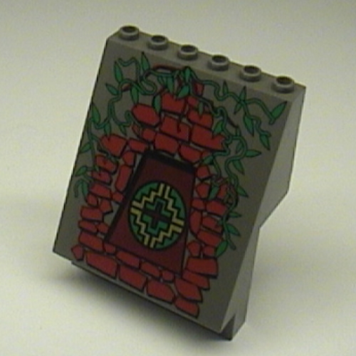 Panel 4 × 6 × 6 Sloped with Amazon Brick and Vines Print Dark Gray