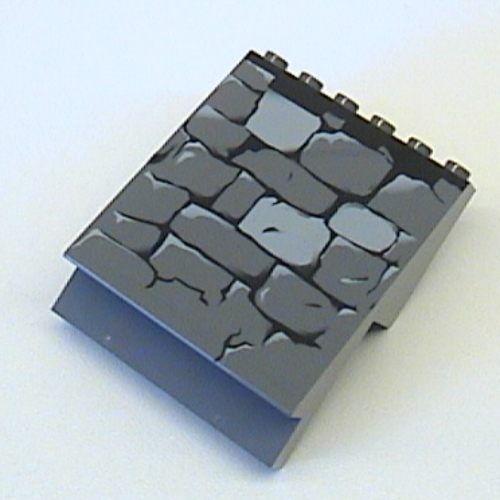 Panel 4 × 6 × 6 Sloped with Stone Wall Print Dunkelblaugrau