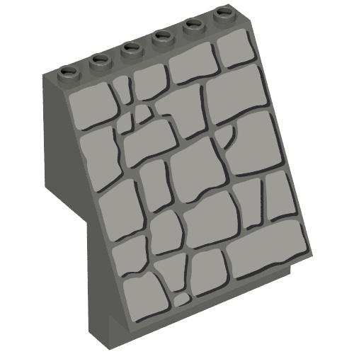 Panel 4 × 6 × 6 Sloped with Rock Print Dark Gray