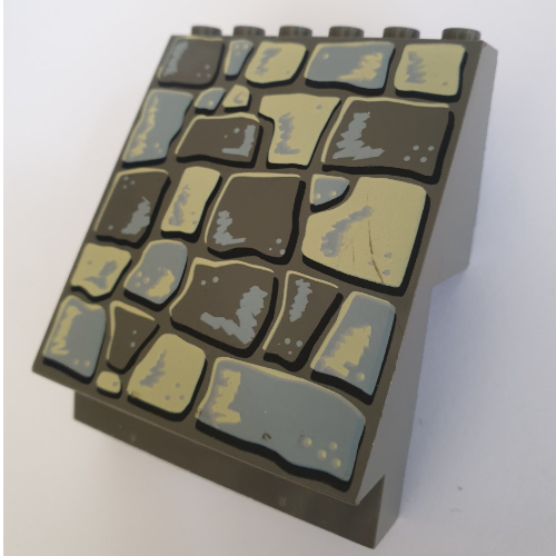 Panel 4 × 6 × 6 Sloped with Multicolored Rock Print Dunkelgrau