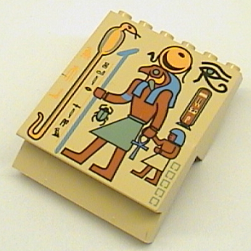 Panel 4 × 6 × 6 Sloped with Hieroglyphs, Snake and Eagle Print Tan