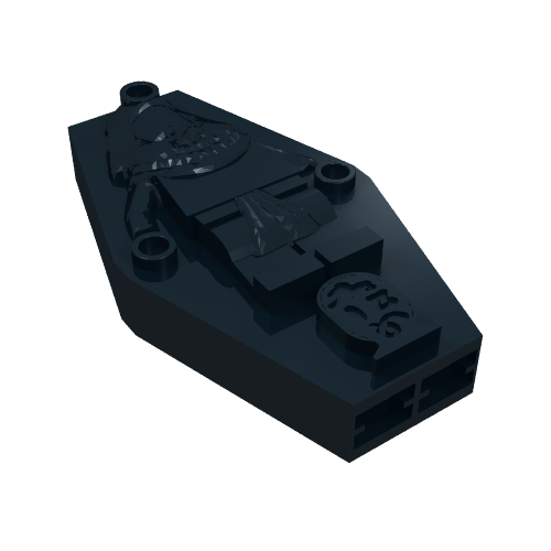 Sarcophagus Lid 2 × 4 × 6 with Mummy Relief [Plain] Black