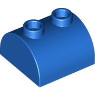 Brick Curved 2 × 2, Two Top Studs Blau
