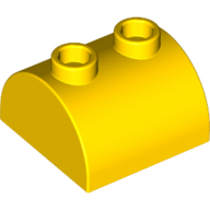 Brick Curved 2 × 2, Two Top Studs Gelb