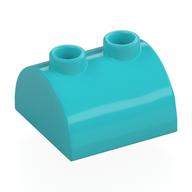 Brick Curved 2 × 2, Two Top Studs Medium Azure