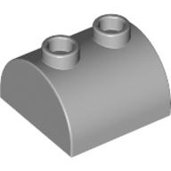 Brick Curved 2 × 2, Two Top Studs Light Bluish Gray