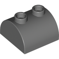 Brick Curved 2 × 2, Two Top Studs Dark Bluish Gray