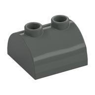 Brick Curved 2 × 2, Two Top Studs Dark Gray