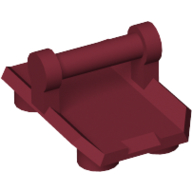 Plate Special / Shield Rectangular with 4 Studs, Handle Dunkelrot