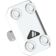 Plate Special / Shield Rectangular with 4 Studs and Window Print Weiß
