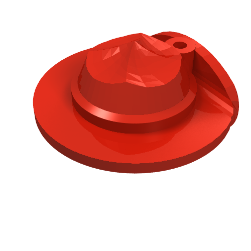 Hat Wide Brim Flat Red