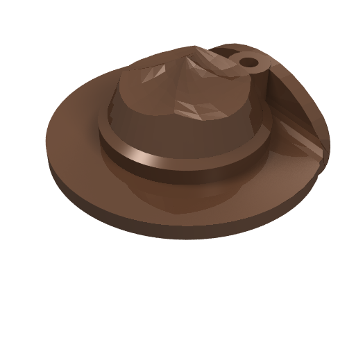 Hat Wide Brim Flat Braun