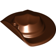 Hat Wide Brim Flat Rotbraun