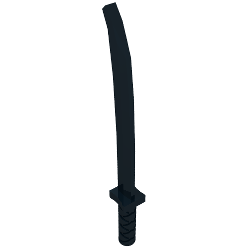 Weapon Sword / Katana / Shamshir with Uncapped Pommel [Square Guard] Schwarz