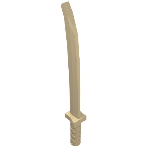 Weapon Sword / Katana / Shamshir with Uncapped Pommel [Square Guard] Beige