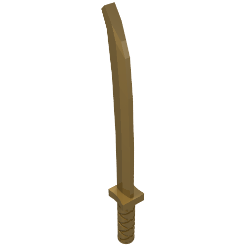 Weapon Sword / Katana / Shamshir with Uncapped Pommel [Square Guard] Pearl Gold