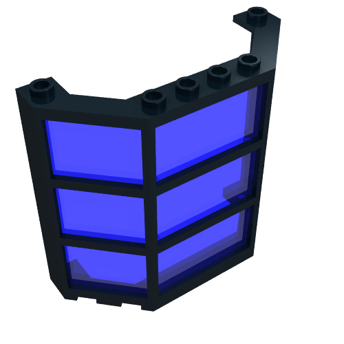 Window Bay 3 × 8 × 6 with Trans-Light Blue Glass Black