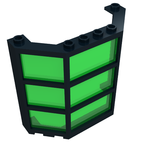 Window Bay 3 × 8 × 6 with Trans-Green Glass Schwarz
