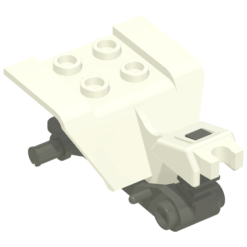 Vehicle Body, Tricycle Body Top with Dark Gray Chassis White