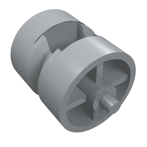 Wheel Centre Wide with Stub Axles [Tricycle] Light Bluish Gray
