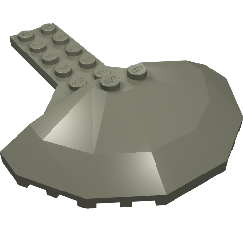 Plate Special 2 × 6 with 4 × 8 Half Saucer Dark Gray