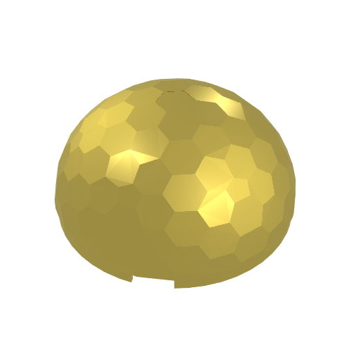 Dome Hemisphere 4 × 4 Multifaceted Chrome Gold