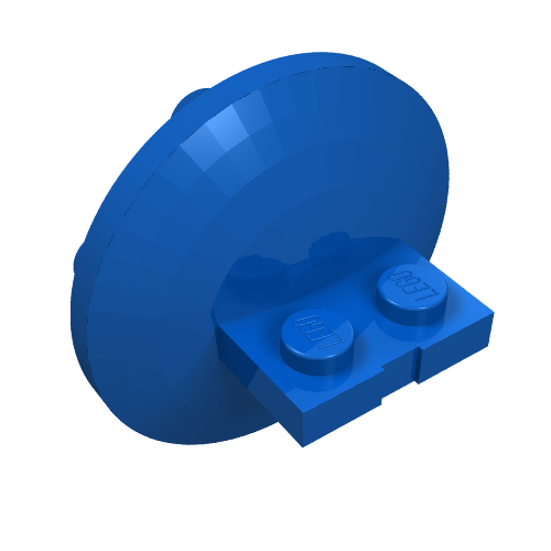 Plate Special 1 × 2 with 4 × 4 disk at 90 degrees Blau