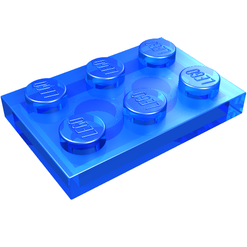 Platte 2 × 3 Transparent-Dunkelblau
