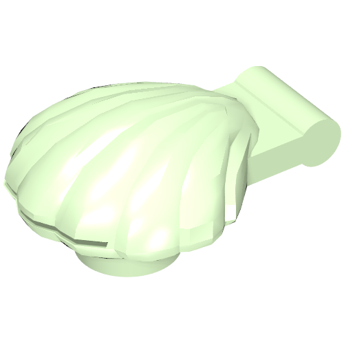 Animal, Clam [Type 1 - Continuous Scalloped Inner Lip] Light Green