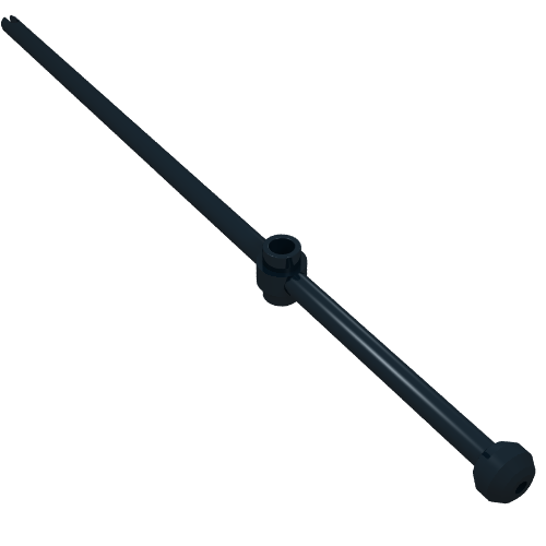 Bar 16L with Open Stud, Towball, and Slit [aka Windsurfer Mast] Black