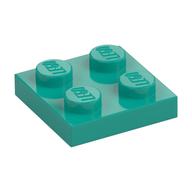 Platte 2 × 2 Dunkeltürkis