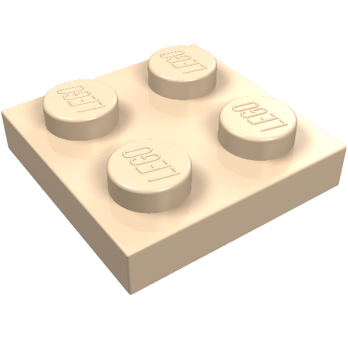 Platte 2 × 2 Hellnougat