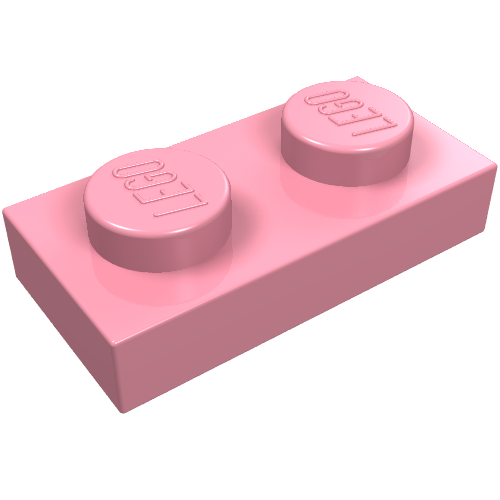 Platte 1 × 2 Rosa