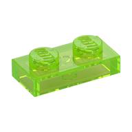 Platte 1 × 2 Transparent-Hellgrün