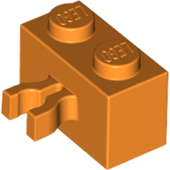 Brick Special 1 × 2 with Vertical Clip [Thick U Clip] Orange