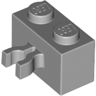 Brick Special 1 × 2 with Vertical Clip [Thick U Clip] Light Bluish Gray