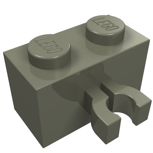Brick Special 1 × 2 with Vertical Clip [Thick U Clip] Dark Gray