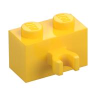 Brick Special 1 × 2 with Vertical Clip [Open O Clip] Yellow