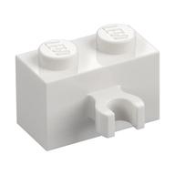 Brick Special 1 × 2 with Vertical Clip [Open O Clip] White