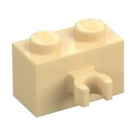 Brick Special 1 × 2 with Vertical Clip [Open O Clip] Beige