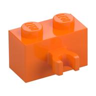 Brick Special 1 × 2 with Vertical Clip [Open O Clip] Orange